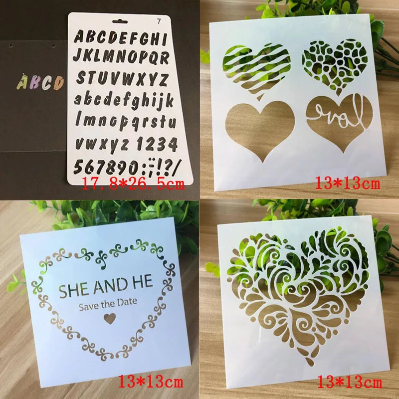 4pcs Templates Letters Numbers Heart Stencil Bullet Journal Spray Pattern Templates Stencils For Scrapbooking Stencil Painting
4pcs Templates Letters Numbers Heart Stencil Bullet Journal Spray Pattern Templates Stencils For Scrapbooking Stencil Painting