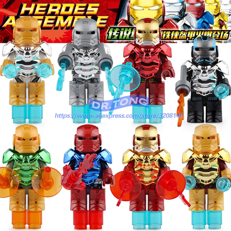 80pcs Building Blocks Iron Man Super Hero Chrome Armor Figure War Machine Tony Avengers action figures Set models Toys SY1235
80pcs Building Blocks Iron Man Super Hero Chrome Armor Figure War Machine Tony Avengers action figures Set models Toys SY1235