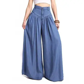 Women Denim Blue Black Wide Leg Pants High Waist Long Harem Pants Pockets Loose Pleated Party Palazzo Plus Size 5XL Trousers
Women Denim Blue Black Wide Leg Pants High Waist Long Harem Pants Pockets Loose Pleated Party Palazzo Plus Size 5XL Trousers