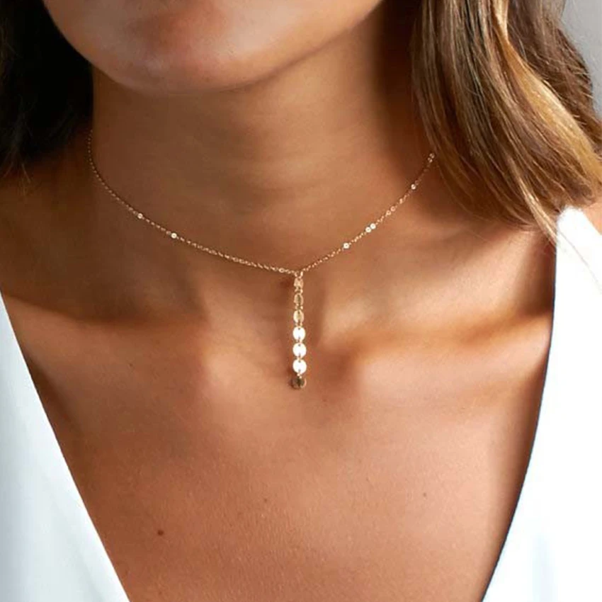 Simple Gold Coin Bar Choker Necklace For Women Chocker Necklaces collar collier femme bijoux jewelry gargantilla
Simple Gold Coin Bar Choker Necklace For Women Chocker Necklaces collar collier femme bijoux jewelry gargantilla