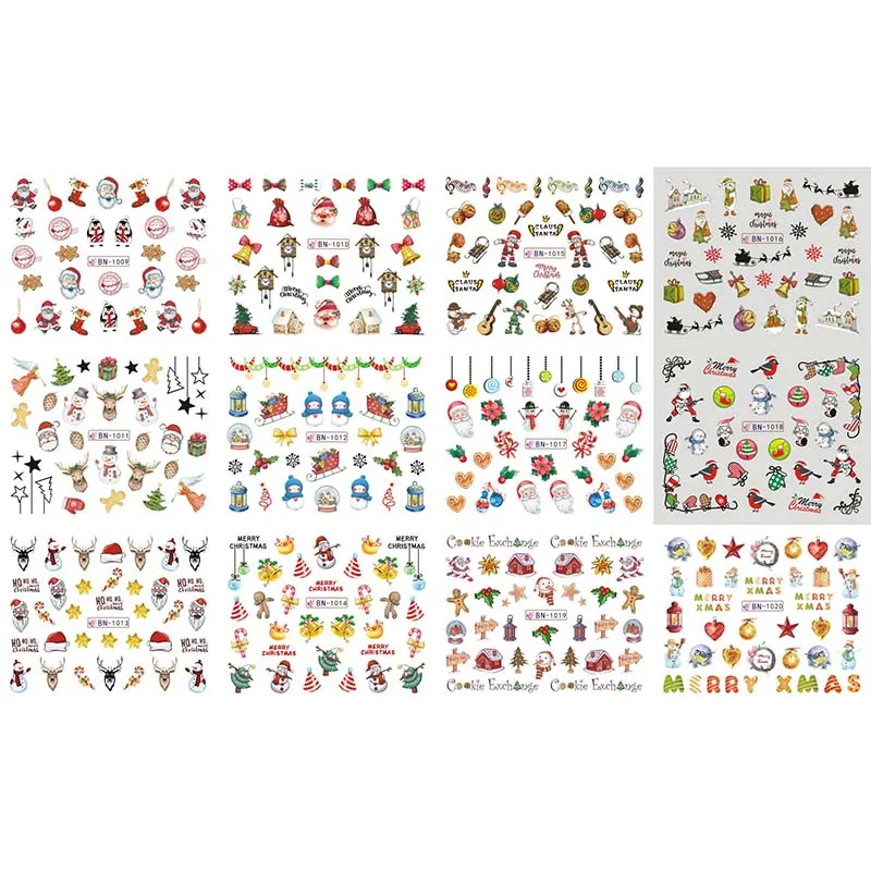 12 Pieces/Set Xmas Water Transfer Sticker Christmas New Year Gift Santa Clause Socks SnowMan DIY Kid Nail Decals BN 1009-1020
12 Pieces/Set Xmas Water Transfer Sticker Christmas New Year Gift Santa Clause Socks SnowMan DIY Kid Nail Decals BN 1009-1020