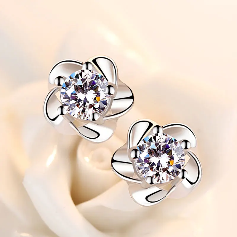 Elegant Rose Flower Shine Cubic Zirconia 925 Sterling Silver Lady Stud Earrings Jewelry For Women Drop Shipping No Fade
Elegant Rose Flower Shine Cubic Zirconia 925 Sterling Silver Lady Stud Earrings Jewelry For Women Drop Shipping No Fade