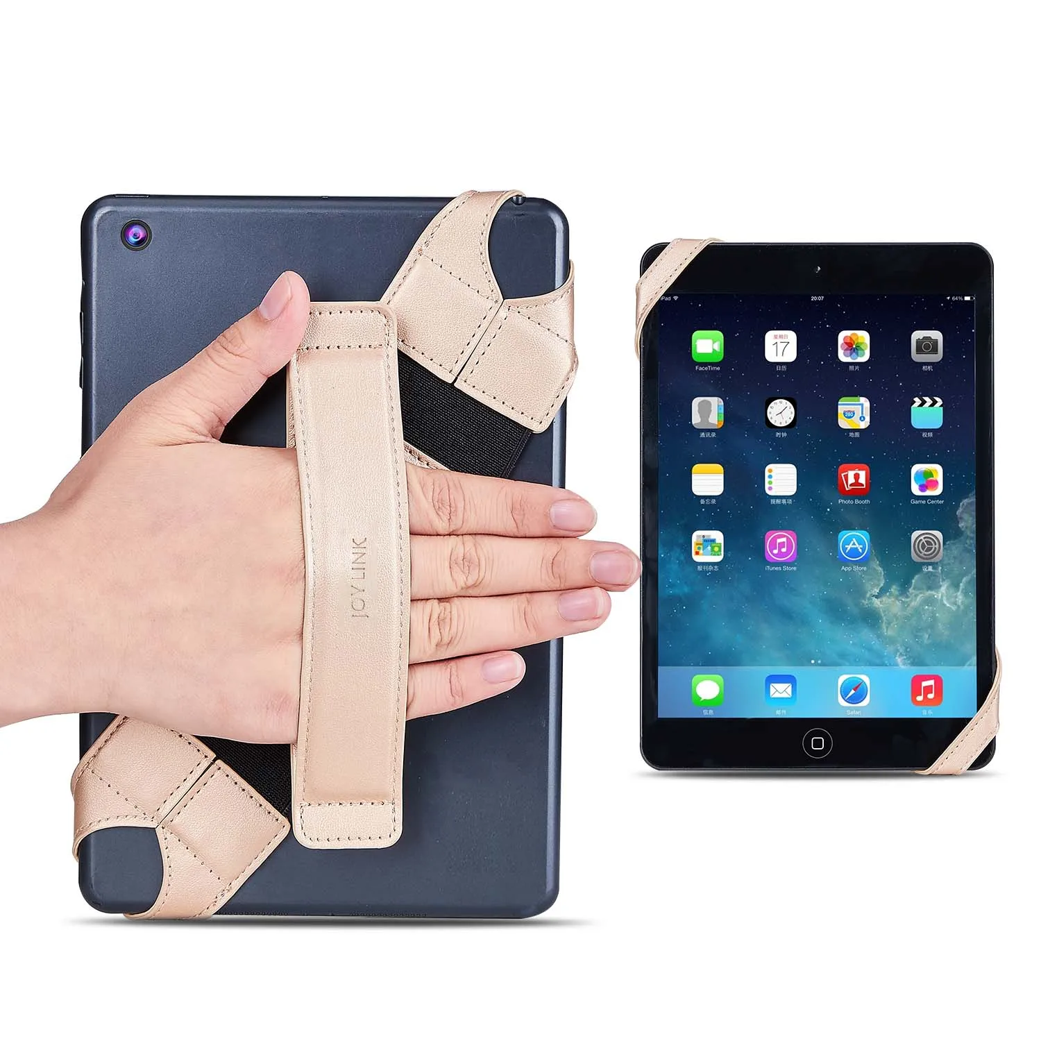JOYLINK Generic Tablet Hand Strap Holder for iPad 7.9~8.4 inch Tablets 360 Degrees Swivel Leather Handle Grip With Elastic,Gold
JOYLINK Generic Tablet Hand Strap Holder for iPad 7.9~8.4 inch Tablets 360 Degrees Swivel Leather Handle Grip With Elastic,Gold