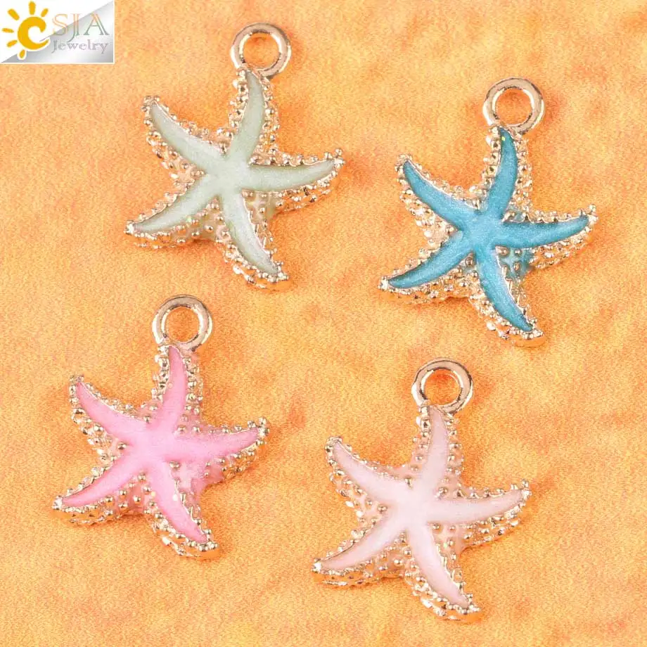 CSJA Gold-color Metal Enamel Starfish Beads for Women DIY Jewellery Making Bracelets Charms Accessories Jewelry Crafting S440
CSJA Gold-color Metal Enamel Starfish Beads for Women DIY Jewellery Making Bracelets Charms Accessories Jewelry Crafting S440