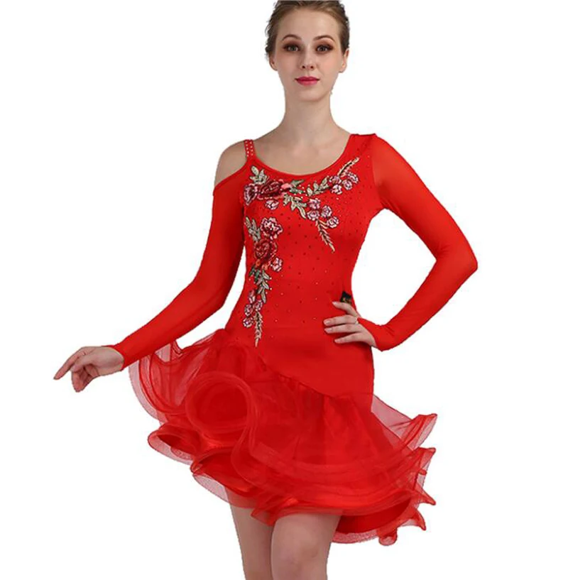Latin Competition Dance Skirt Women Red Long Sleeve Professional Samba Latin Dancing Wear Adult Rumba Latin Dress
Latin Competition Dance Skirt Women Red Long Sleeve Professional Samba Latin Dancing Wear Adult Rumba Latin Dress