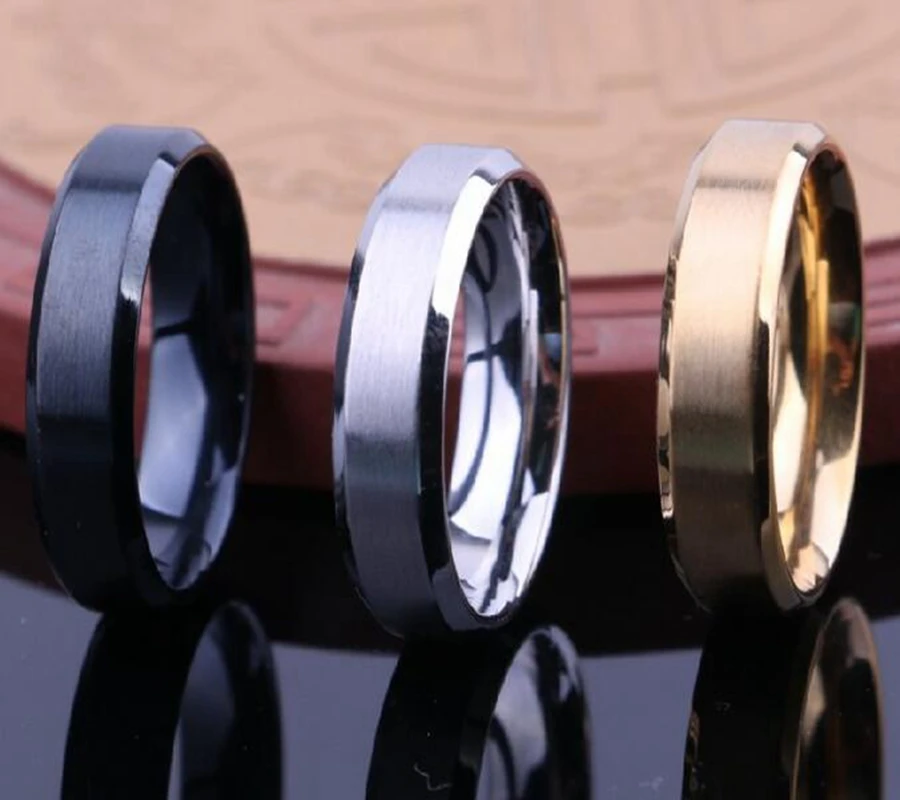 50pcs BLACK SILVER GOLD 6mm Men's Stainless Steel Band Rings Comfort fit quality Rings Wholesale Fashion Jewelry
50pcs BLACK SILVER GOLD 6mm Men's Stainless Steel Band Rings Comfort fit quality Rings Wholesale Fashion Jewelry