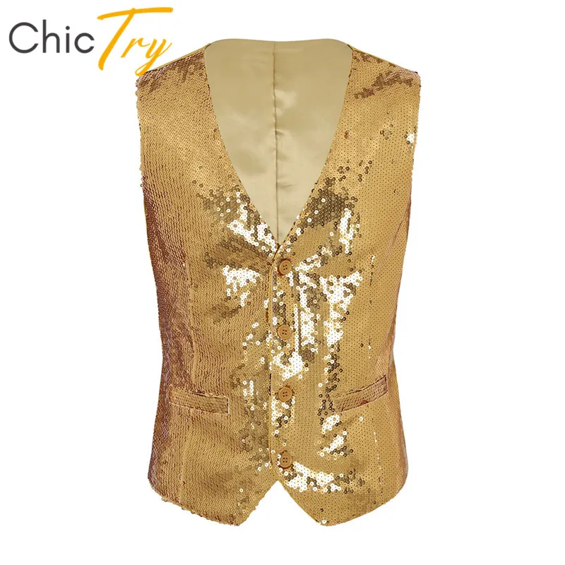 ChicTry Shiny Sequins Sleeveless Button Down Slim Suit Vest Ballroom Latin Shirt Men Waistcoat Rave Stage Jazz Dance Costume
ChicTry Shiny Sequins Sleeveless Button Down Slim Suit Vest Ballroom Latin Shirt Men Waistcoat Rave Stage Jazz Dance Costume