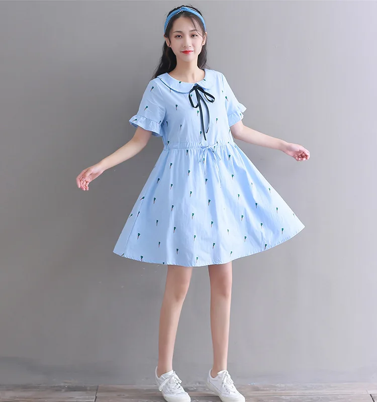 2019 new summer women Literary Cotton and linen dress peter pan collar preppy style Radish print loose dress women
2019 new summer women Literary Cotton and linen dress peter pan collar preppy style Radish print loose dress women