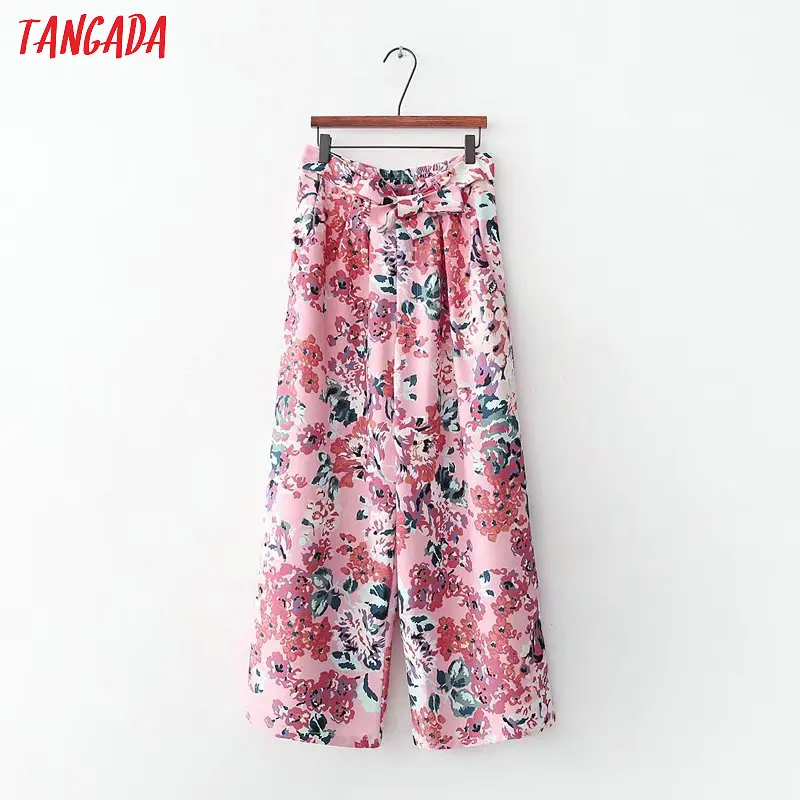 Tangada Fashion Women floral print pink Cropped Trousers Pockets Pants with belt 2019 Cozy Casual Female Pants XD291
Tangada Fashion Women floral print pink Cropped Trousers Pockets Pants with belt 2019 Cozy Casual Female Pants XD291