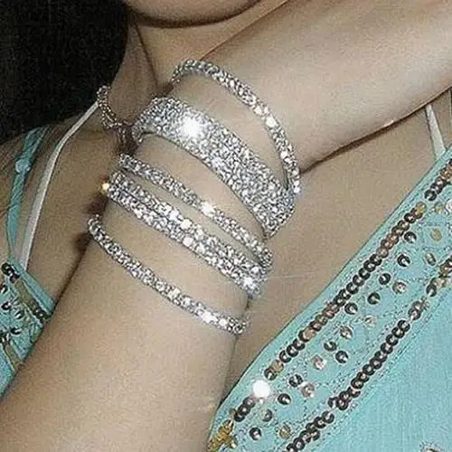Women's Silver Plated Crystal Rhinestone Bangle Party Jewelry Gift Cuff Bracelet Titanium Steel Bracelet Bangles Women Gift
Women's Silver Plated Crystal Rhinestone Bangle Party Jewelry Gift Cuff Bracelet Titanium Steel Bracelet Bangles Women Gift