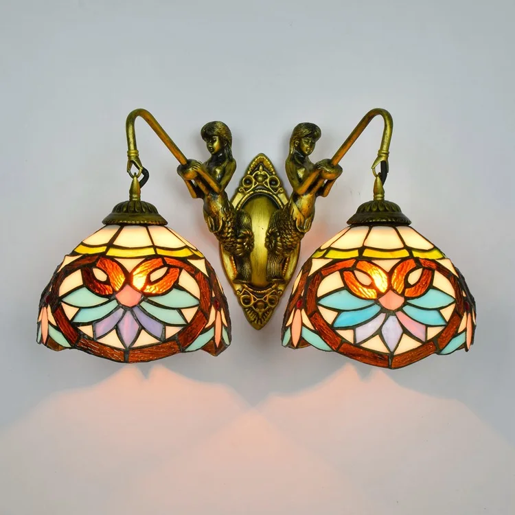 Tiffany Baroque vintage Stained Glass Iron Mermaid wall lamp indoor lighting bedside lamps wall lights for home AC 110V/220V E27
Tiffany Baroque vintage Stained Glass Iron Mermaid wall lamp indoor lighting bedside lamps wall lights for home AC 110V/220V E27