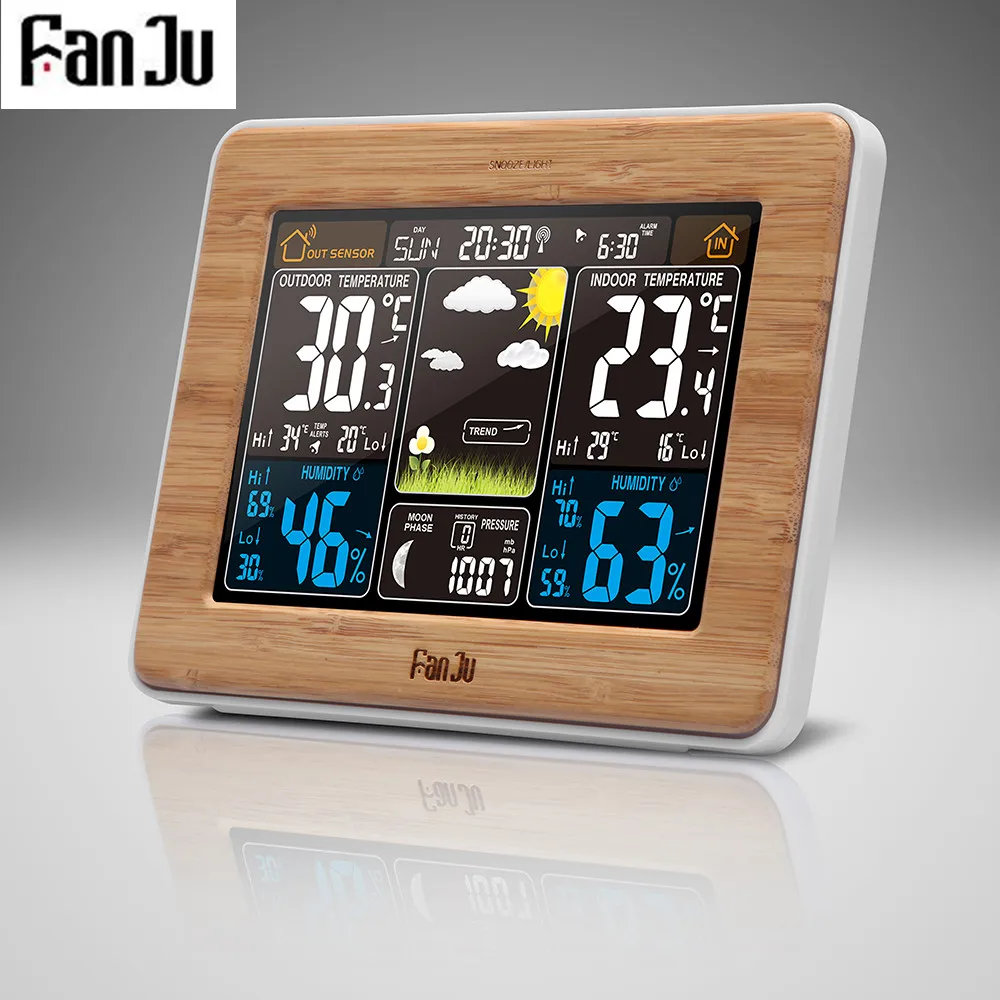 FanJu fj3365 Weather Station Multi-function Digital Clock Temperature Humidity Despertador Moon Phase Desk Table LCD Alarm Clock
FanJu fj3365 Weather Station Multi-function Digital Clock Temperature Humidity Despertador Moon Phase Desk Table LCD Alarm Clock