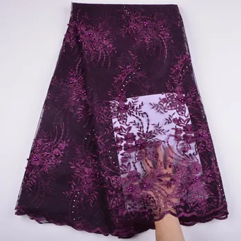 French Lace Fabric High Quality Nigeria Lace Embroidery Tulle Lace Fabric With Beads For Dress A1319
French Lace Fabric High Quality Nigeria Lace Embroidery Tulle Lace Fabric With Beads For Dress A1319