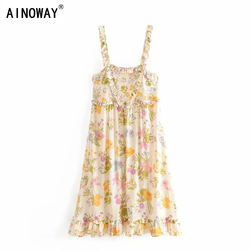 Vintage Chic Women floral print sleeveless beach long Bohemian strap dresses Ladies Summer rayon Boho maxi dress vestidos
Vintage Chic Women floral print sleeveless beach long Bohemian strap dresses Ladies Summer rayon Boho maxi dress vestidos