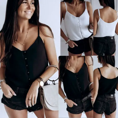 2019 New Hot Summer Fashion Girls Female Lady Fashion Women Strappy Vest Sleeveless Loose Camisole V-Neck Top Blouse T-Shirt
2019 New Hot Summer Fashion Girls Female Lady Fashion Women Strappy Vest Sleeveless Loose Camisole V-Neck Top Blouse T-Shirt