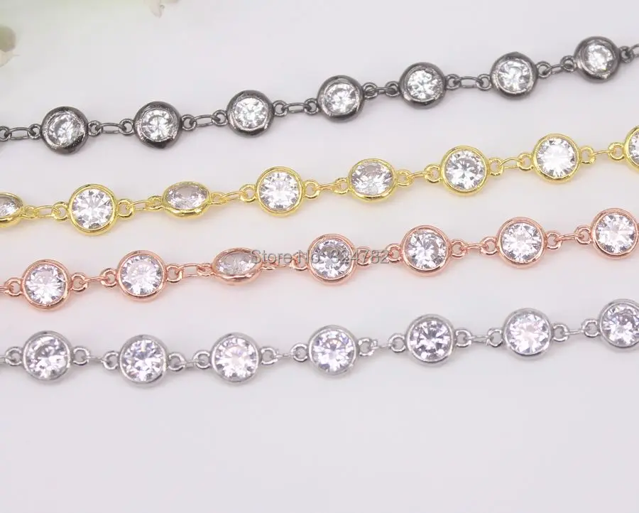 3Meter Cubic Zirconia 6mm Round Beaded Chain With Mix color Brass Chain For Jewelry Making
3Meter Cubic Zirconia 6mm Round Beaded Chain With Mix color Brass Chain For Jewelry Making