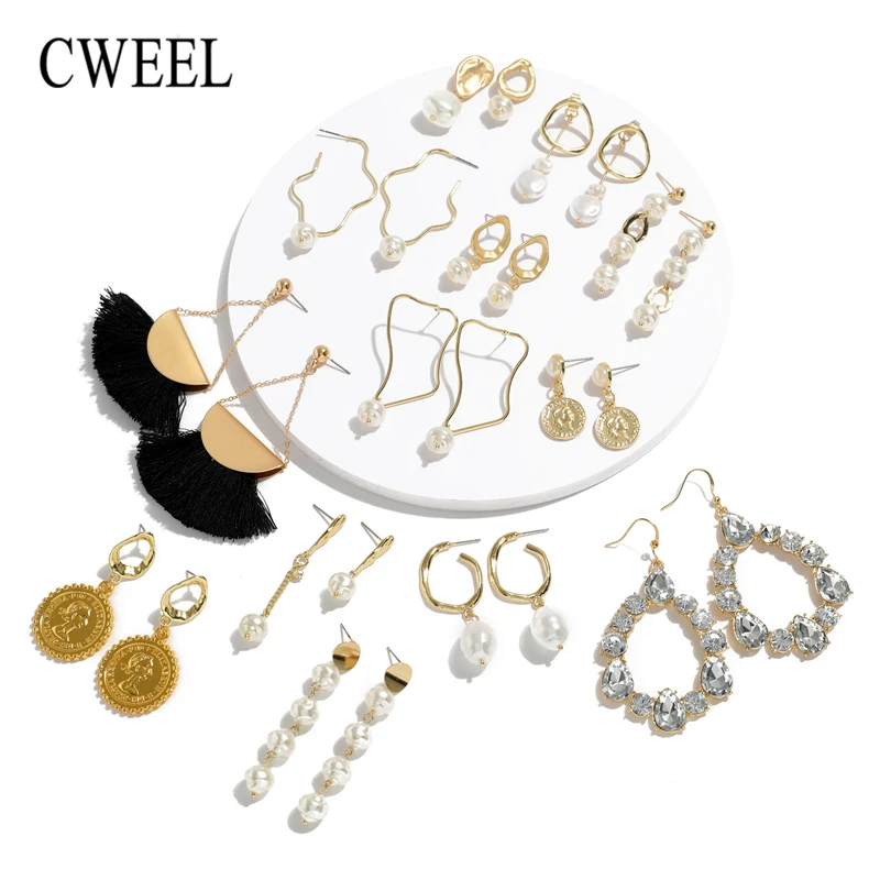 CWEEL Tassel Earring Female 2019 Imitation Pearl Coin Wedding Earring For Women Korean Drop Vintage Earings Fashion Jewelry
CWEEL Tassel Earring Female 2019 Imitation Pearl Coin Wedding Earring For Women Korean Drop Vintage Earings Fashion Jewelry