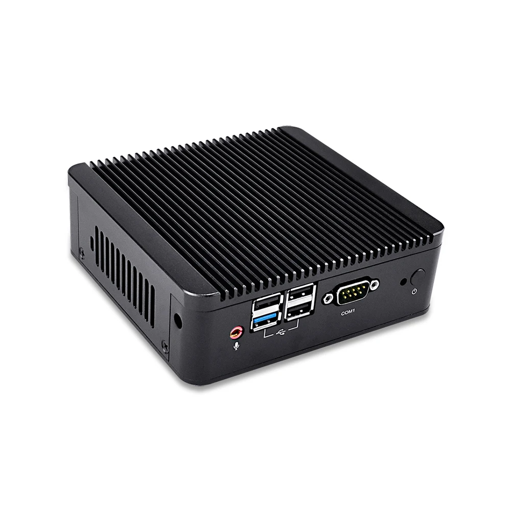 Qotom мини компьютер ПК 2 * ethernet Baytrail J1900 ubuntu linux с двойной Lan безвентиляторный