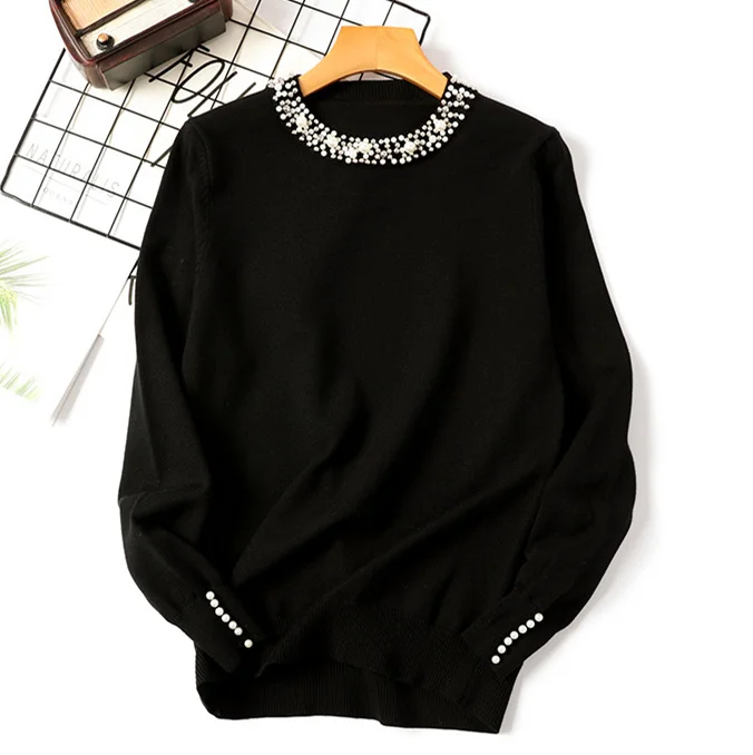 Korean Beading Luxury Sweater Women 2019 Autumn winter Streetwear fashon Tricot Pearl Basic Jumper Pull Femme Pullover Sweater
Korean Beading Luxury Sweater Women 2019 Autumn winter Streetwear fashon Tricot Pearl Basic Jumper Pull Femme Pullover Sweater