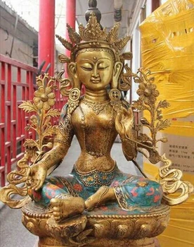 Copper Brass CHINESE crafts Asian 27 "Tibet Budismo Cobre Bronze Cloisonne Tara Verde de Bodhisattva
Copper Brass CHINESE crafts Asian 27 "Tibet Budismo Cobre Bronze Cloisonne Tara Verde de Bodhisattva
