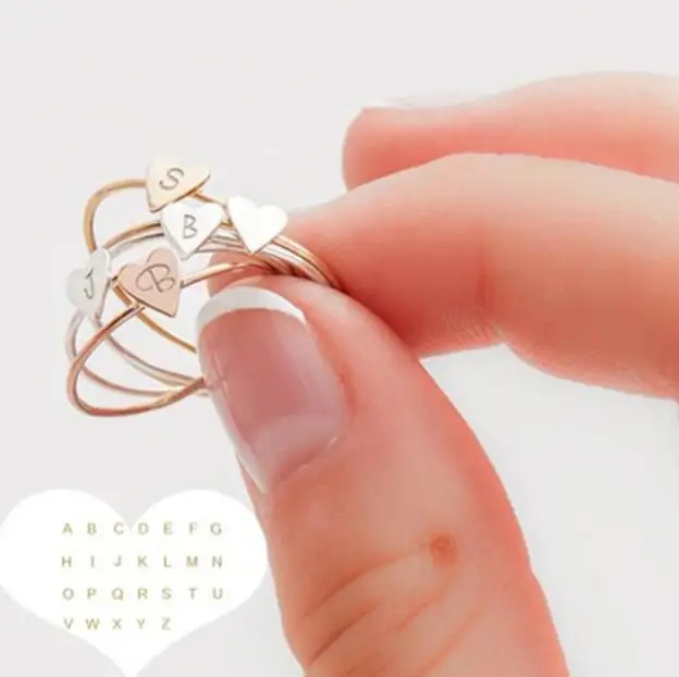 Personality delicate Couple rings 26 Letter A-Z Initial Ring Boho Engraved Letter Rings for Women Gold Color Heart Rings Size 8
Personality delicate Couple rings 26 Letter A-Z Initial Ring Boho Engraved Letter Rings for Women Gold Color Heart Rings Size 8