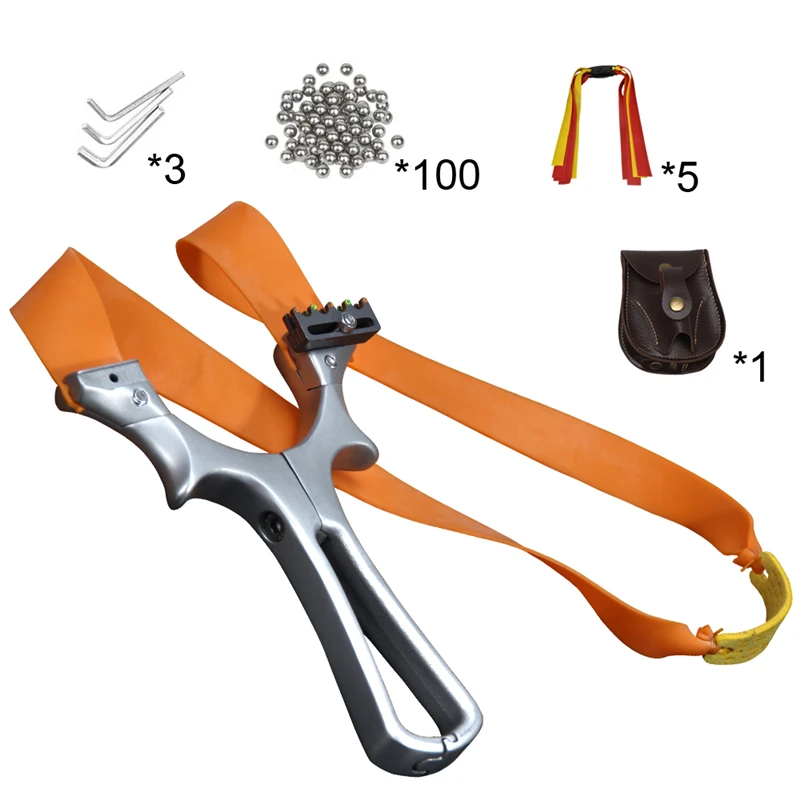 Detachable Slingshot Stainless Steel Outdoor Hunting Sling Shot Catapult with 5 Rubber Bands,Carry Bag and 100 Ammo
Detachable Slingshot Stainless Steel Outdoor Hunting Sling Shot Catapult with 5 Rubber Bands,Carry Bag and 100 Ammo