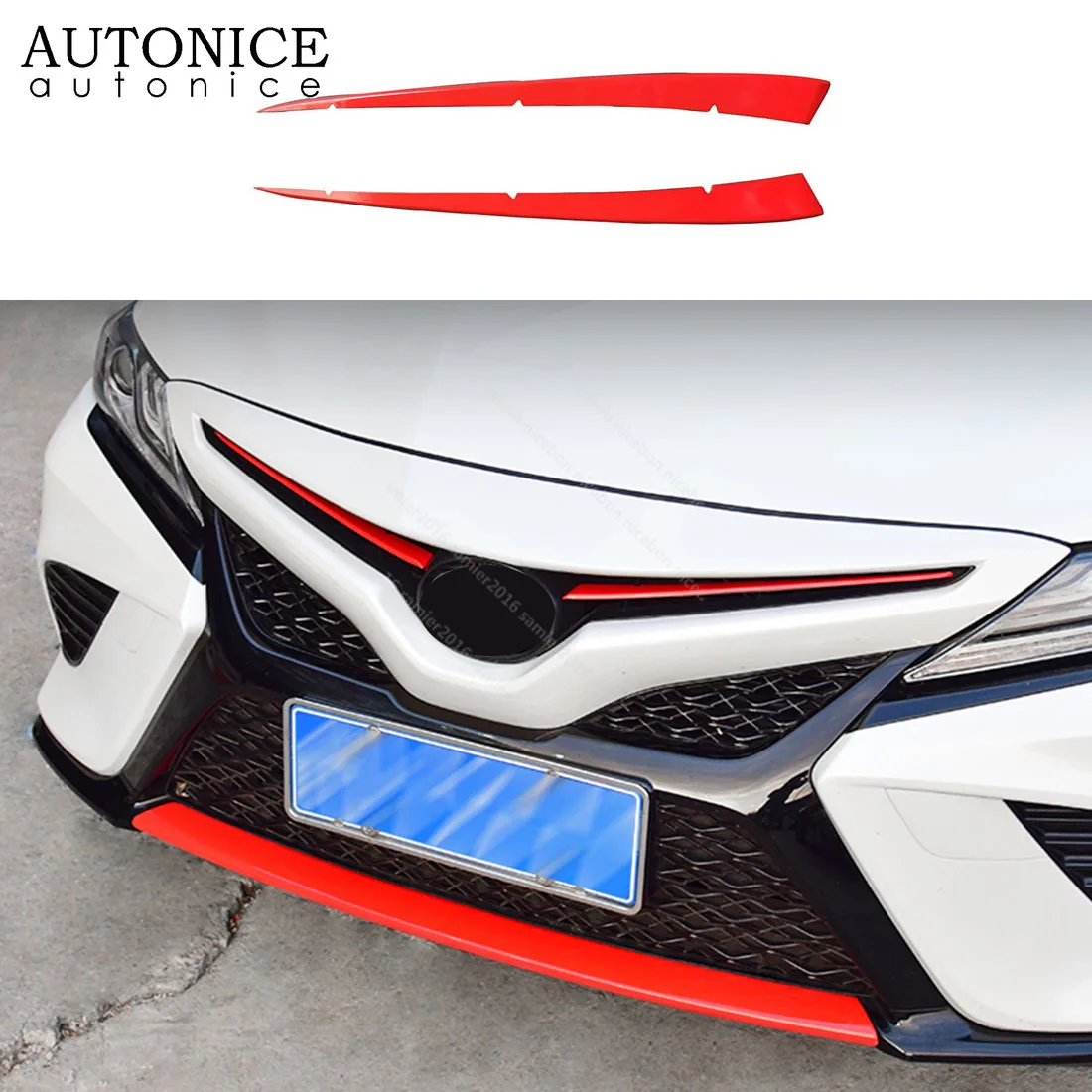 2 шт. красная сталь Передняя решетка гриль Накладка подходит для toyota Camry 2018-2019
2 шт. красная сталь Передняя решетка гриль Накладка подходит для toyota Camry 2018-2019