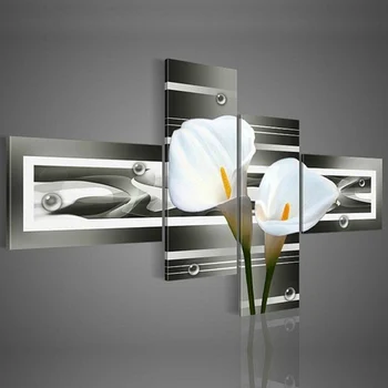 hand-painted wall art black Pure white lilies home decoration Landscape oil painting on canvas 4pcs/set DY-040 No Frame
hand-painted wall art black Pure white lilies home decoration Landscape oil painting on canvas 4pcs/set DY-040 No Frame
