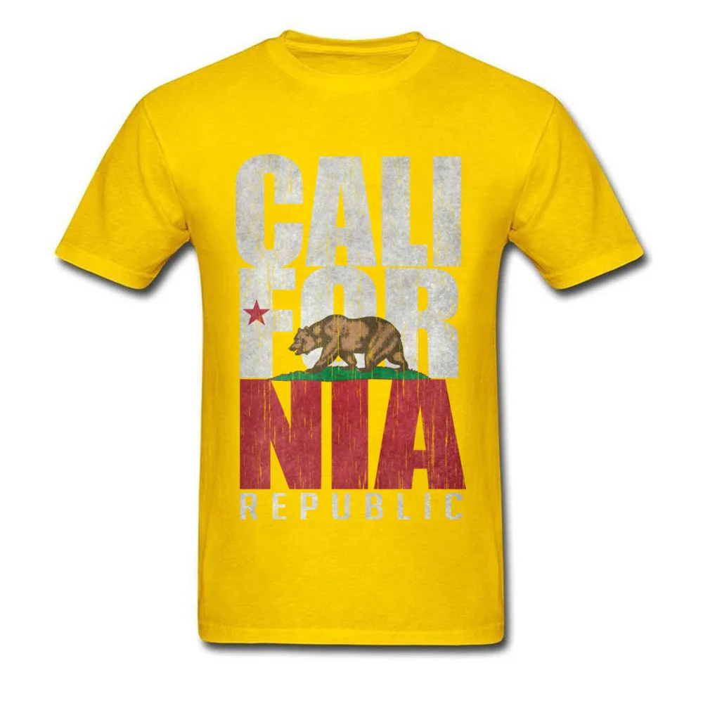 Design Father Day Cotton Round Collar Tops Shirts Short Sleeve Summer Sweatshirts Funky Print T Shirt Drop Shipping California Republic Bear Flag - Vintage Distressed yellow