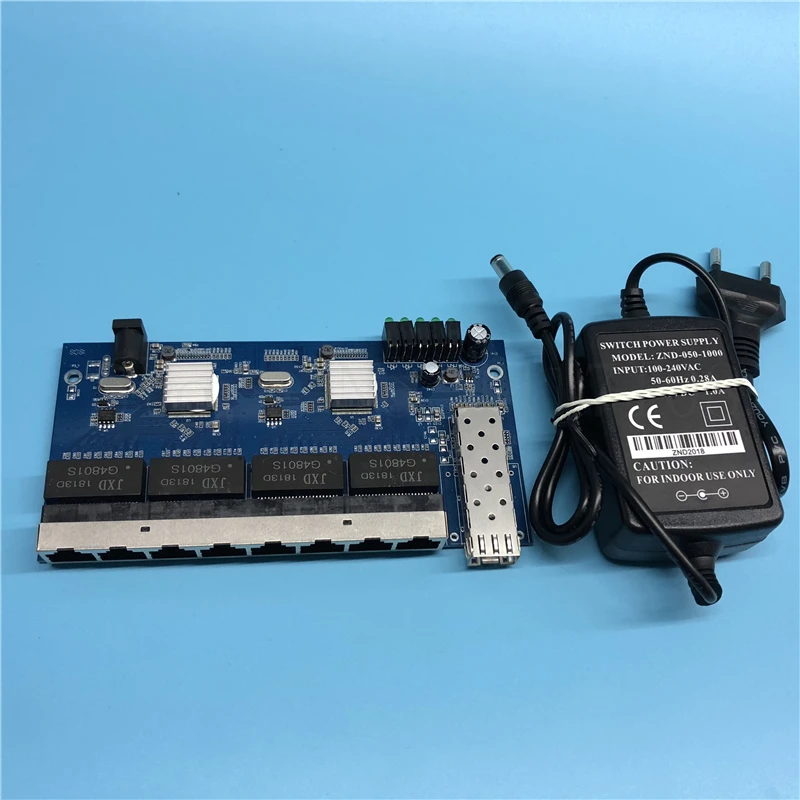 1SFP8E 10/100/1000M Gigabit Ethernet switch Ethernet Fiber Optical Media Converter 8*RJ45 1*SFP fiber Port PCBA Board
1SFP8E 10/100/1000M Gigabit Ethernet switch Ethernet Fiber Optical Media Converter 8*RJ45 1*SFP fiber Port PCBA Board