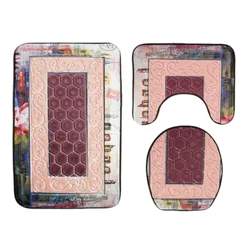 3 in 1 3D Pattern Bathroom Mat Set Antiskid Washroom Carpet Contour Mat Toilet Seat Lid Cover (Pink)
3 in 1 3D Pattern Bathroom Mat Set Antiskid Washroom Carpet Contour Mat Toilet Seat Lid Cover (Pink)