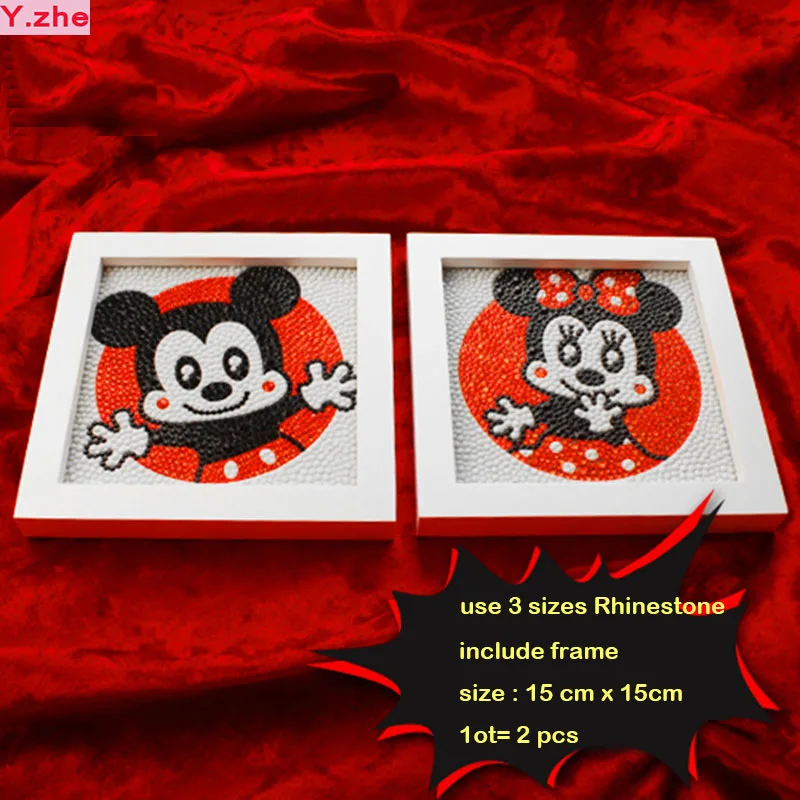 1lot=2pcs Diy 5D Diamond Painting Mickey Minnie Full Embroidery 3 Sizes Round Diamond Rhinestone 15*15cm Painting With Frame
1lot=2pcs Diy 5D Diamond Painting Mickey Minnie Full Embroidery 3 Sizes Round Diamond Rhinestone 15*15cm Painting With Frame