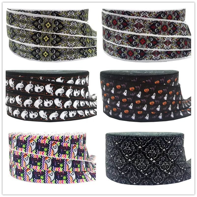 16mm Black Cat Ghouls Bat Print Fold Over Elastic Halloween Cartoon Elastic band DIY Holiday party decoration gift ribbon 10yard
16mm Black Cat Ghouls Bat Print Fold Over Elastic Halloween Cartoon Elastic band DIY Holiday party decoration gift ribbon 10yard