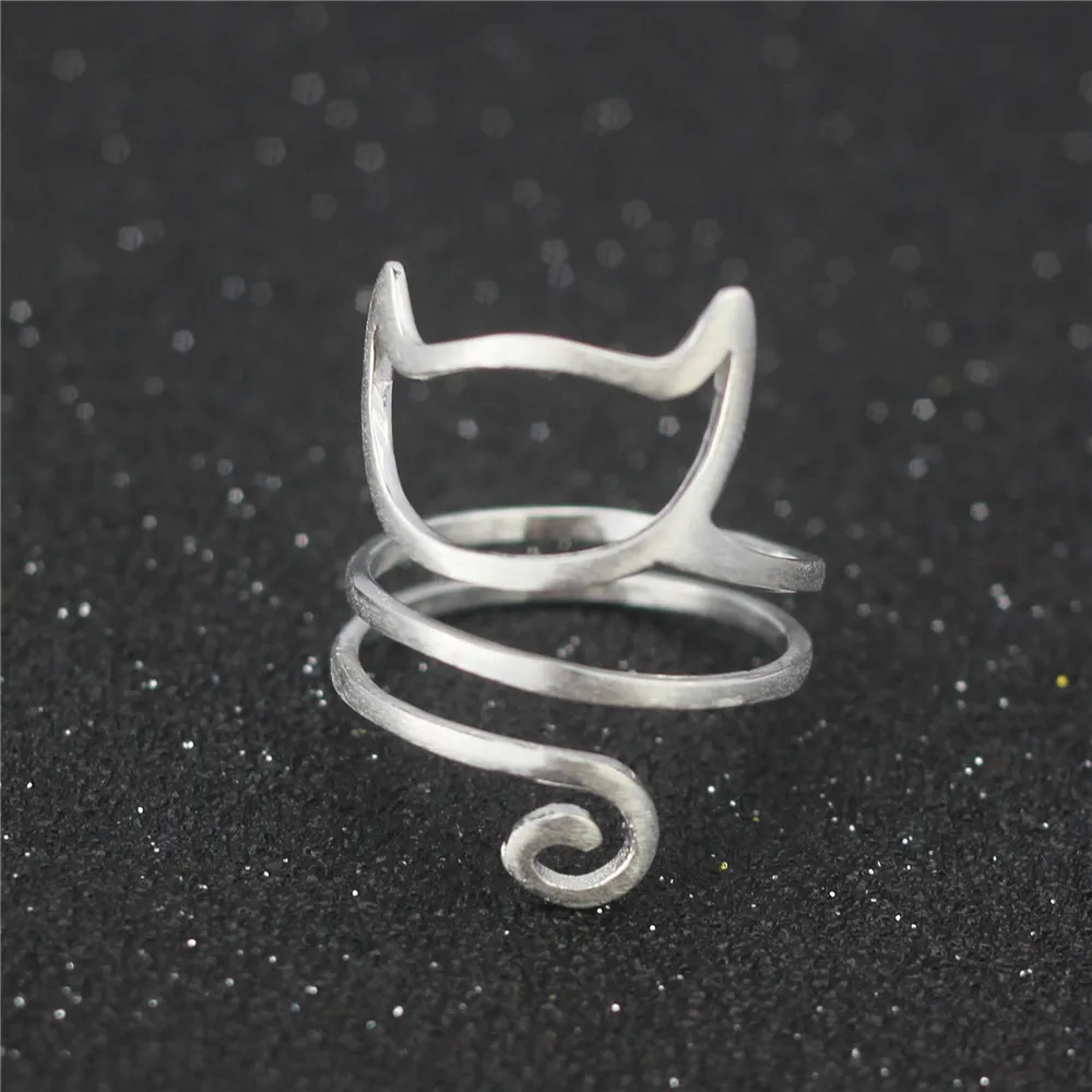 Hainin Silver Color wire winding cute cat adjustable ring for girl women party gift elegant rings jewelry Distribution
Hainin Silver Color wire winding cute cat adjustable ring for girl women party gift elegant rings jewelry Distribution