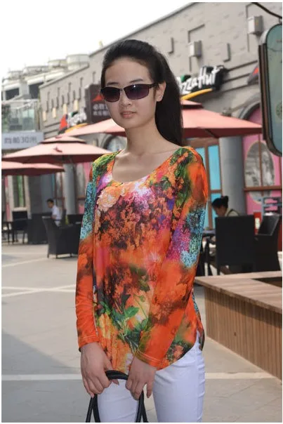 2013 Spring and autumn cotton chiffon yarn ink print top fashion sweet casual basic shirt women's tops clothing
2013 Spring and autumn cotton chiffon yarn ink print top fashion sweet casual basic shirt women's tops clothing