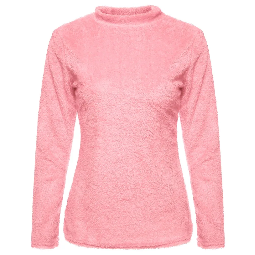 Fashion 2018 Autumn Fluffy Plush Mohair Sweater Jumper Women Turtleneck Sweaters Long Sleeve Knitted Pullovers Ladies Chic Mujer | Женская