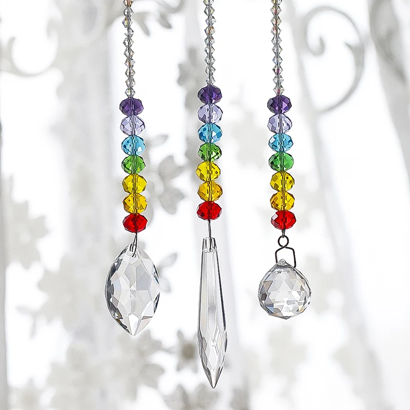 H&D Chandelier Crystals Prisms Rainbow Chakra Suncatcher with Beads Decorating Hanging Ornament,Set of 3
H&D Chandelier Crystals Prisms Rainbow Chakra Suncatcher with Beads Decorating Hanging Ornament,Set of 3