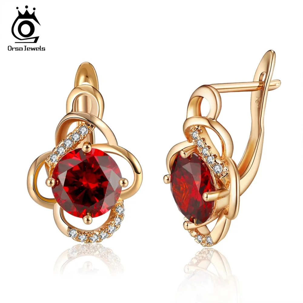 ORSA JEWELS Luxury Stud Earrings AAA Red Cubic Zircon Perfect Polished Gold-color Earring Women Fashion Party Jewelry OME61-R
ORSA JEWELS Luxury Stud Earrings AAA Red Cubic Zircon Perfect Polished Gold-color Earring Women Fashion Party Jewelry OME61-R