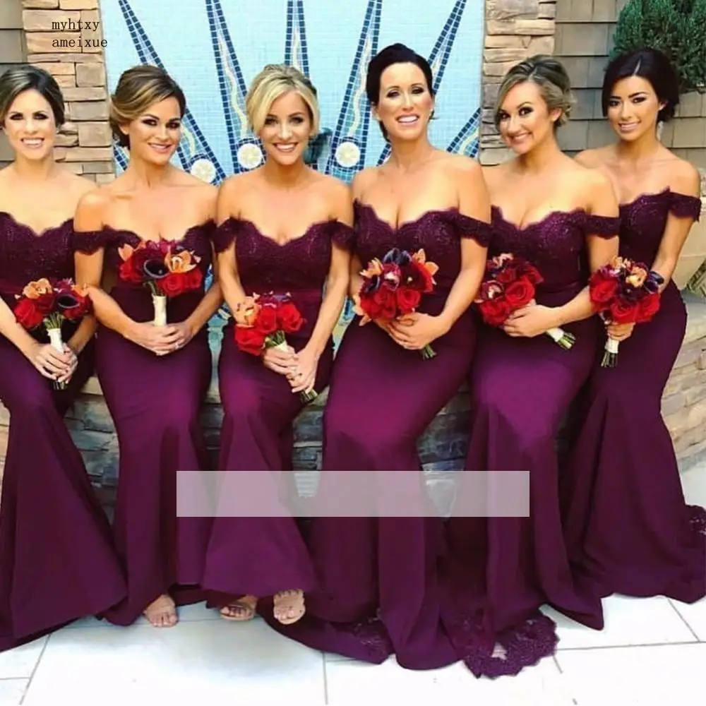 Purple 2019 Cheap Bridesmaid Dresses Under 50 Mermaid V-neck Lace Beaded Long Wedding Party Dresse For Women Wedding Guest Dress
Purple 2019 Cheap Bridesmaid Dresses Under 50 Mermaid V-neck Lace Beaded Long Wedding Party Dresse For Women Wedding Guest Dress