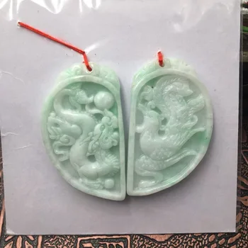 Natural Burmese Jade A cargo dragon and phoenix couple pendant ep12#
Natural Burmese Jade A cargo dragon and phoenix couple pendant ep12#