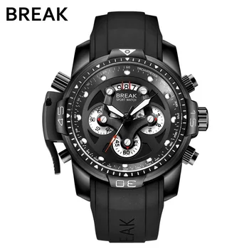 BREAK Men Luxury Brand Unique Casual Fashion Rubber Band Sport Wristwatches Quartz Chronograph Waterproof Watches
BREAK Men Luxury Brand Unique Casual Fashion Rubber Band Sport Wristwatches Quartz Chronograph Waterproof Watches