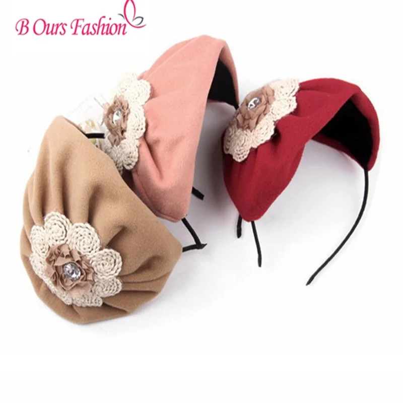 Winter style woll velvet flower hat style women children hairband party hair accessories girls headband
Winter style woll velvet flower hat style women children hairband party hair accessories girls headband