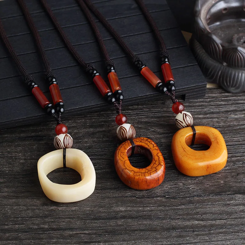 WEIYU Handmade Carved Wood Bodhi Necklace Red Stone Necklace Tibetan Yak Bone Circle Pendant Sweater Necklace Women Jewelry Gift
WEIYU Handmade Carved Wood Bodhi Necklace Red Stone Necklace Tibetan Yak Bone Circle Pendant Sweater Necklace Women Jewelry Gift