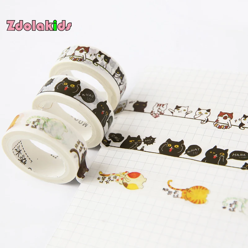 New Cute 1.5cm*7m Kawaii Cat Washi Tape DIY Decoration Scrapbooking Planner Masking Tape Adhesive Tape Label Sticker Stationery
New Cute 1.5cm*7m Kawaii Cat Washi Tape DIY Decoration Scrapbooking Planner Masking Tape Adhesive Tape Label Sticker Stationery