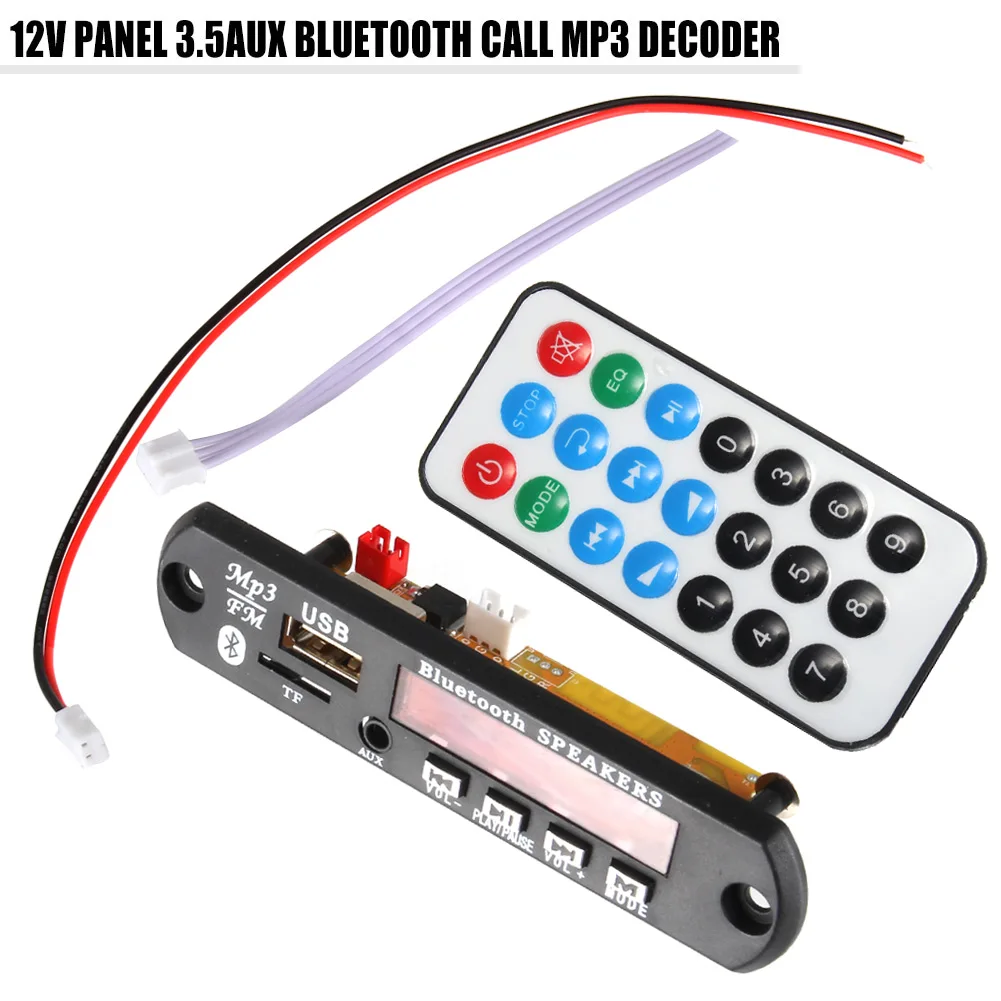 New 12V MP3 WMA Decoder Board Audio Module With Remote Control 3.5mm AUX Bluetooth USB Radio for Car
New 12V MP3 WMA Decoder Board Audio Module With Remote Control 3.5mm AUX Bluetooth USB Radio for Car
