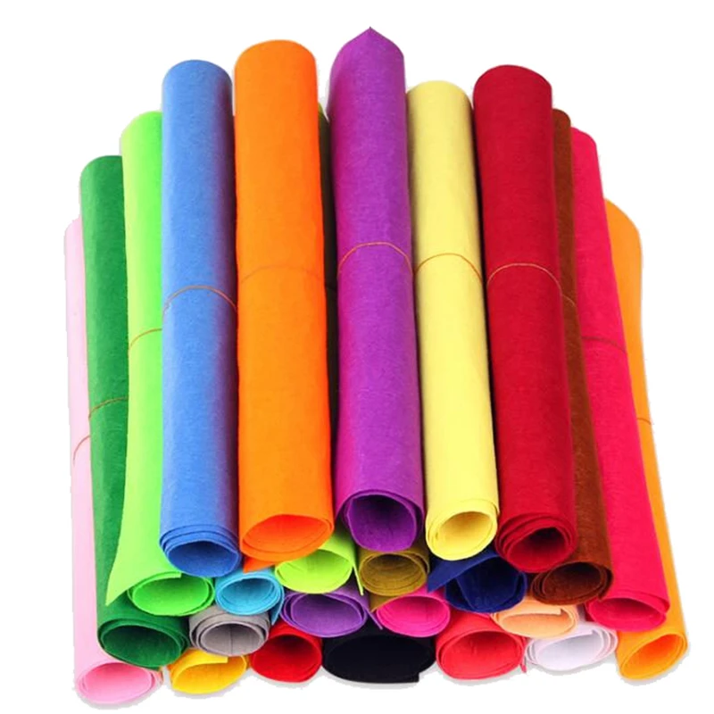20pcs/lot 50*40CM large Non-woven Felt Fabric Polyester Cloth Felts DIY Kindergarten supplies for Sewing Dolls Crafts
20pcs/lot 50*40CM large Non-woven Felt Fabric Polyester Cloth Felts DIY Kindergarten supplies for Sewing Dolls Crafts