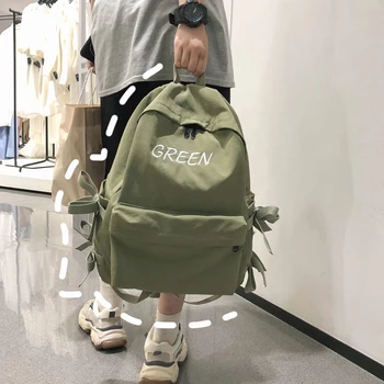 Korean Schoolyard Student School Bag Backpack Corresponding Color English Simple Back Pack Cute Bowknot fashion Nylon Backpack
Korean Schoolyard Student School Bag Backpack Corresponding Color English Simple Back Pack Cute Bowknot fashion Nylon Backpack