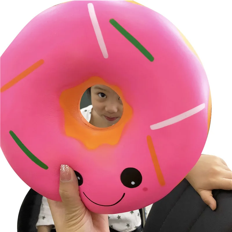 

Smile Doughnut Big Jumbo Squishy Huge Squishes Slow Rising Toys Soft PU Squish Simulation Food Relief Antistress Kids Gifts