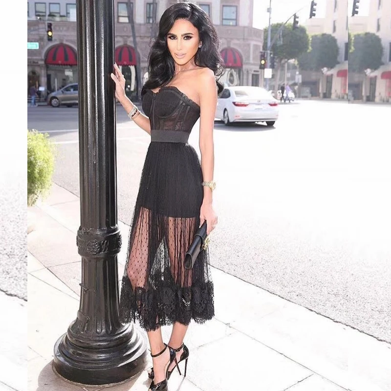 New Arrive Fashion Sexy Summer Bandage Dress 2018 Strapless Mesh Hollow Out Backless Mid-Calf Celebrity Party Dresses Wholesale
New Arrive Fashion Sexy Summer Bandage Dress 2018 Strapless Mesh Hollow Out Backless Mid-Calf Celebrity Party Dresses Wholesale