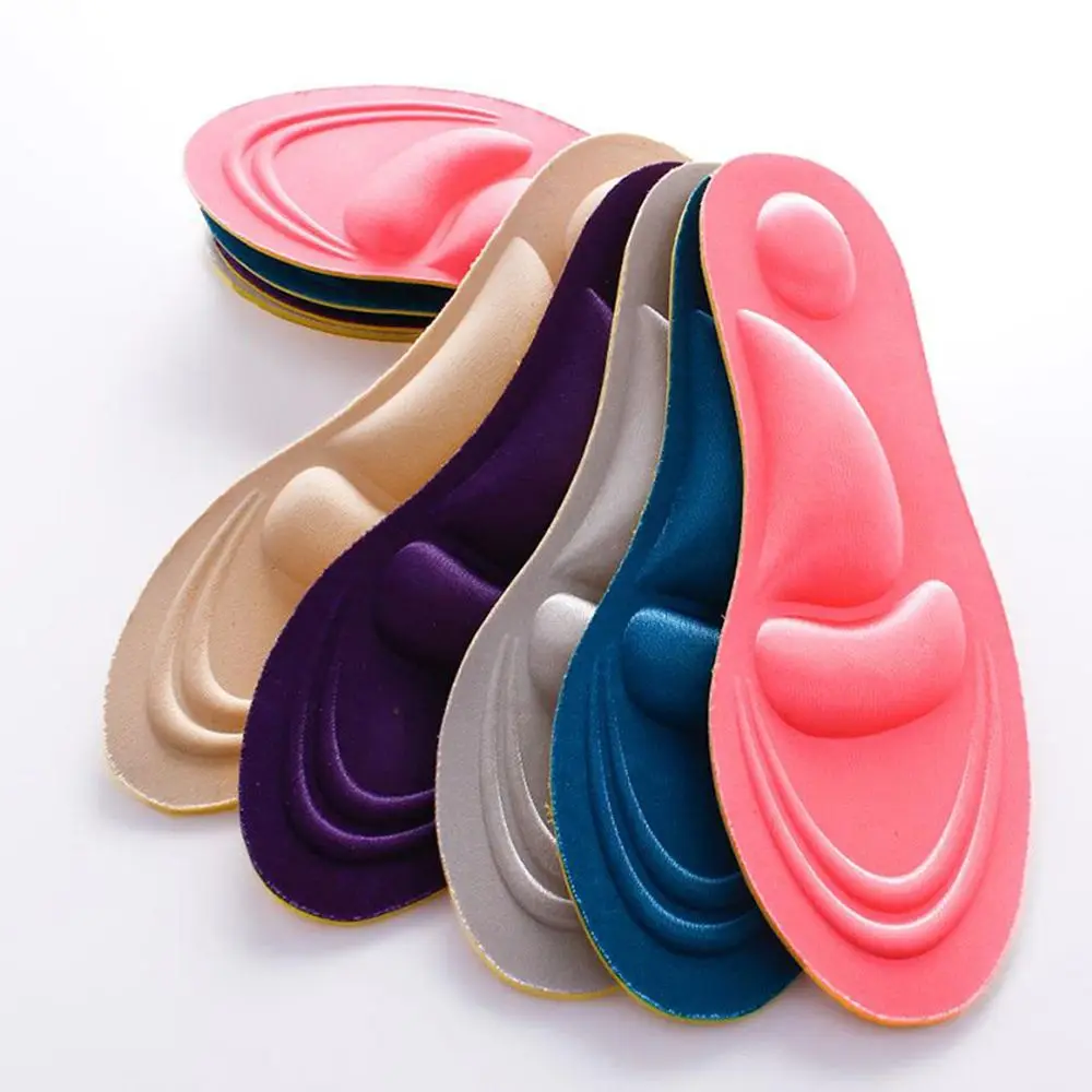 

1pair 4D Sport Sponge Soft Insole High Heel Shoe Pad Pain Relief Insert Cushion Pad Sports Running Insoles Random Color